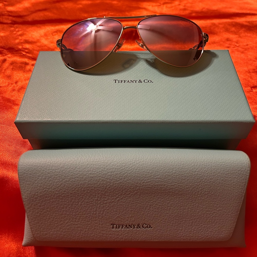 Tiffany & Co. Rose Gold Aviator Sunglasses